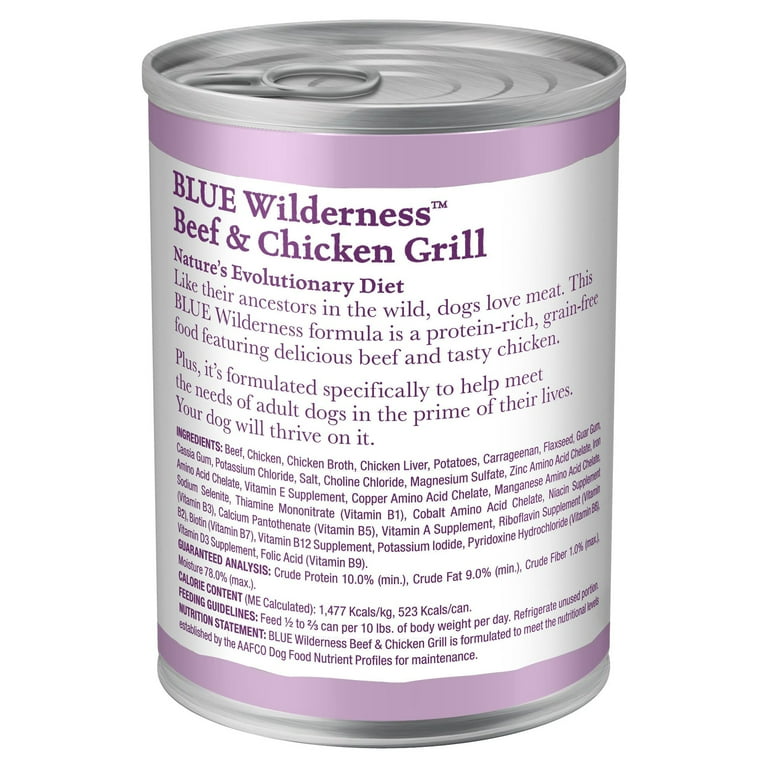 Blue Buffalo Wilderness High Protein Beef and Chicken Wet Dog Food