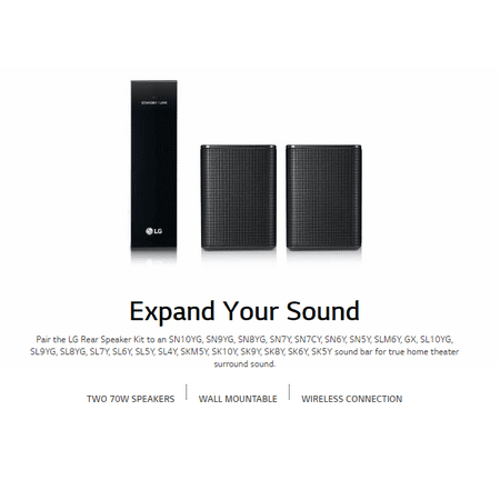 LG - 70W Wireless Rear Channel Speakers (Pair) - Black