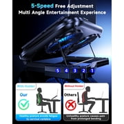 Laptop Cooling Pad with Dual Core Cooler, Gaming Laptop Cooler with 5.5in 2 Powerful Turbofan(9500 RPM), Fast Cooling Laptop 12-21in, 5 Height Stands, 100 Gear Speed, LCD Screen, RGB, Phone Holder