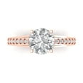 thumbnail image 2 of 2.21ct round cut white sapphire 18k rose gold Bridal Wedding Engagement Promise Anniversary Ring for Women size 4.25, 2 of 7