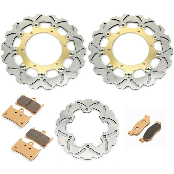 Front Rear Brake Discs Rotors Pads For YAMAHA YZF R1 02-03 YZF R6 99-02