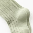 thumbnail image 5 of Inevnen Toddler Baby Medium Tube Socks Solid Color Ribbed Knit Knee High Seamless Uniform Stockings, 5 of 9