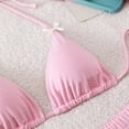 thumbnail image 4 of Iugvhana Women's Gingham Bikini Set Halter Triangle Swimsuits Two Piece Bathing Suit with High Waisted Swim Shorts Vacation Swimwear Pink S, 4 of 7