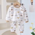 thumbnail image 2 of HFHAPW Boys Girls Toddler Snug Fit 2 Piece Pajamas Set Long Sleeve Top Pants Pjs Baby Loungewear Fall Winter Sleepwear, 2 of 7