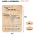 thumbnail image 2 of Phase 10 Score Board Phase Ten Scorecard and Round Tracker Phase 10 Cards Game Score Sheets Classic Board Card Games, 2 of 7