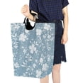thumbnail image 7 of Laundry Basket Laundry Hampers 12.6*11* 22.7 Inch Storage Basket Laundry Hampers is Lightweight and Foldable Beautiful Blue Cloth Flowers, 7 of 7