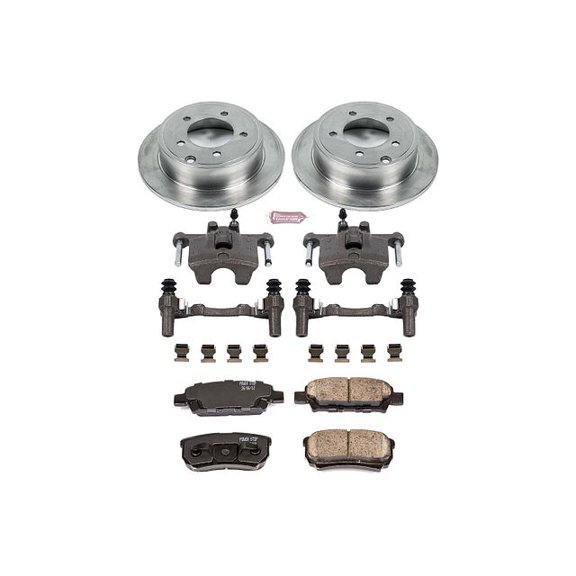 PowerStop Rear Stock Replacement Brake Pad and Rotor Kit with Calipers Fits: CHRYSLER DODGE JEEP MITSUBISHI Select Models KCOE3033