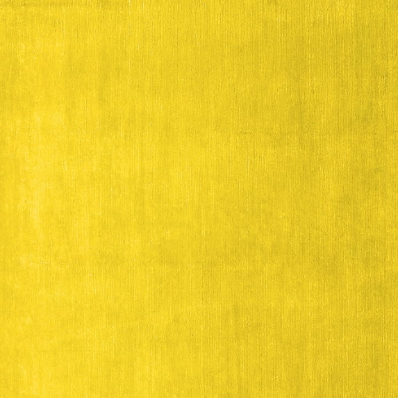 Ahgly Company Indoor Square Solid Yellow Modern Area Rugs, 6' Square