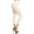 thumbnail image 5 of COUVER Women Seamless Stretch Capri Leggings, Ivory, One Size, 5 of 8