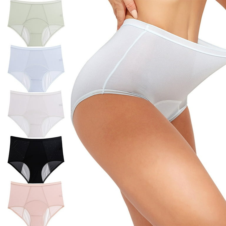 Spdoo 5 Pack Women's Cotton Underwear Mid-High Waist Stretch Briefs Soft  Underpants Breathable Ladies Panties