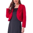 thumbnail image 5 of INSPIRE CHIC Women's Faux Fur Bolero Long Sleeve Open Front Cropped Jacket Red XL, 5 of 7