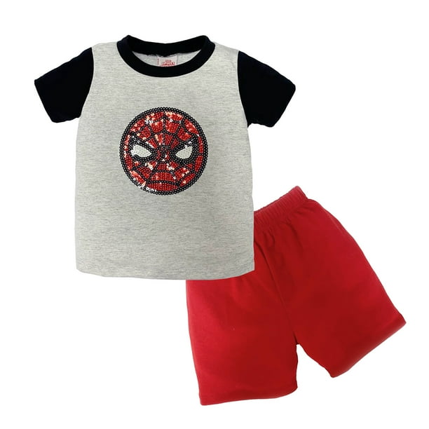 Conjunto Marvel Playera Bordada Short Spiderman Marvel Conjunto0554