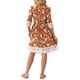 thumbnail image 3 of Vestidos florales para mujer con cuello en V, manga corta, cintura con cordón, vestido casual de verano bohemio con bolsillos S Caramelo, 3 of 6