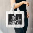 thumbnail image 6 of Yiaed Vintage Black white Plant skull Print Fluffy Shoulder Bag Plush Bags Women Ladies Tote Bag Fluffy White Furry Purse Handbag for Autumn and Winter, 6 of 7