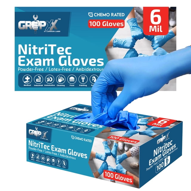 Guantes Nitritec de nitrilo, tamaño XS, de 6 mm, de London Labs (paquete de 200)