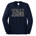 thumbnail image 2 of Wild Bobby Varsity Team Jesus Inspirational/Christian Men Long Sleeve Shirt, Navy, XX-Large, 2 of 5