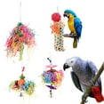 thumbnail image 2 of Xirurus Colorful Parrot Climbing Toys Bird Hanging Cage Chewing Toys with Bell Natural Wood Bamboo Foot Foraging Block String Pet Supplies for Cockatiels Parakeets (11.8 inches / 30 cm), 2 of 9