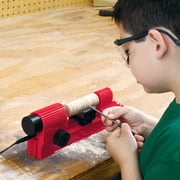 MindWare Play Make 4-in-1 Cool Tool Workshop - Transitions Into a Drill Press, Wood Lathe, Jigsaw or Sander - Woodworking Power Tool Made Safe & Easy for Kids - Ages 8+