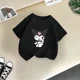 thumbnail image 5 of Camiseta de algodón divertida de verano con dibujos animados para niños y niñas, bonita camiseta de cuello redondo con estampado creativo de Kulomi, informal y urbana, 5 of 5