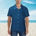 thumbnail image 2 of Fotbe Deep Blue Glitter Camisa Hawaiana para Hombre Unisex – Camisa Casual de Verano con Botones de Manga Corta de Algodón y Lino,3X-Large, 2 of 7