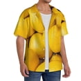 thumbnail image 4 of Balery Ripe Yellow Lemon Men's Casual Button Down Shirt Short Sleeve Textured Summer Cuban Beach Shirts-3X-Large, 4 of 7