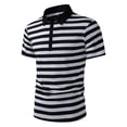 thumbnail image 5 of Men's Muscle Fit Golf Shirt Vintage Striped Soft Stretch Jersey Tee Color Block Collared Short Sleeve T-Shirts Athletic Slim Fit Summer Casual Beach Tops Lightweight, 5 of 9