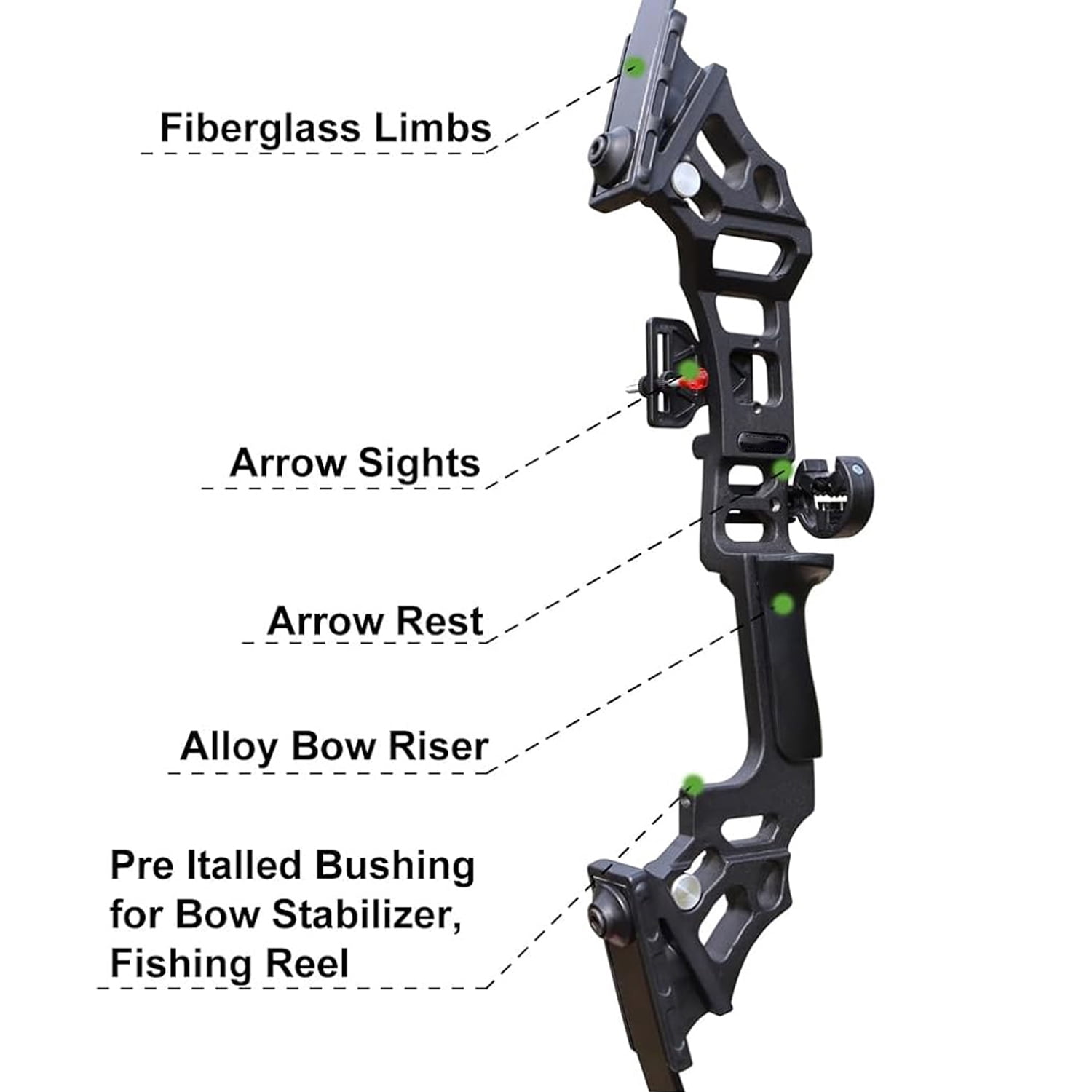 Clianle 51" Hunting Training Recurve Bow Set, Adult Beginner Kit with 6 Arrows and Archery Accessories, 40 Lbs, Black