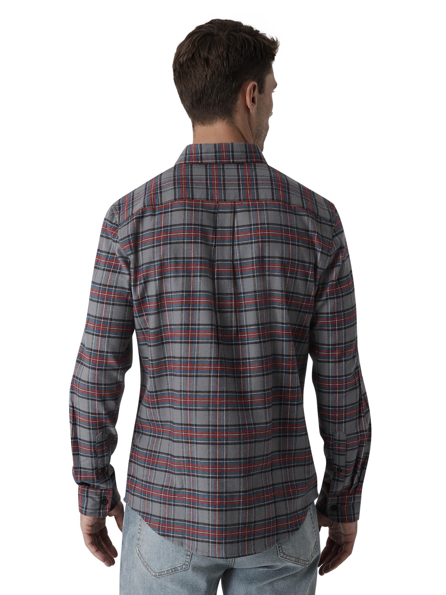 Chaps Men's & Big Men's Long Sleeve Stretch Button Down Flannel Shirt