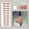thumbnail image 5 of 24Pcs Women Bright Manicure Wearable Solid Color Fake Nails Press-on Nails Detachable Long Round False Nails TZ-297, 5 of 8