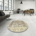 thumbnail image 4 of Ahgly Company Machine Washable Indoor Round Traditional Dark Almond Brown Area Rugs, 4' Round, 4 of 7