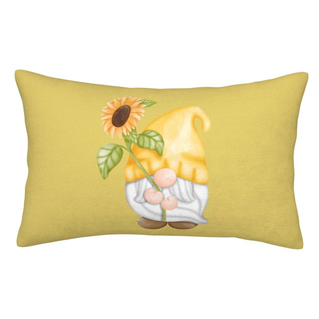 Balery Sunflower Gnomes5 Funda de Cojín Estampada, Regalos para Mujeres, Regalos de Amor para Ella, Regalos para Novia o Esposa, Funda de Almohada-20"x30"