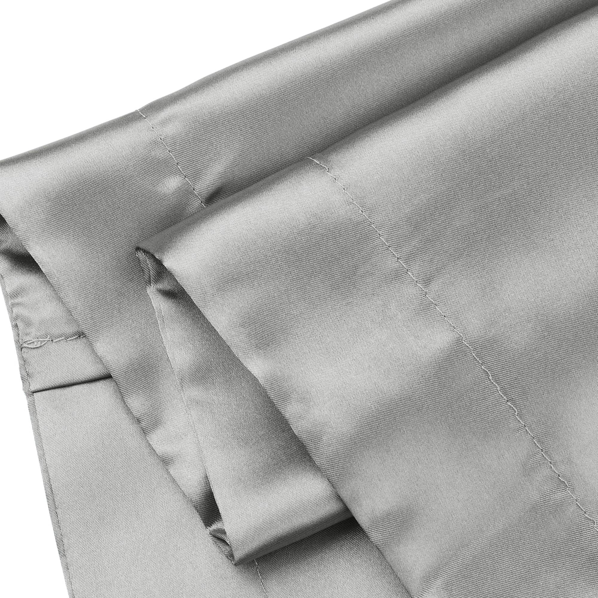 Unique Bargains Envelope Closure Soft and Smooth Satin Pillowcase (2 Count) Gray Queen