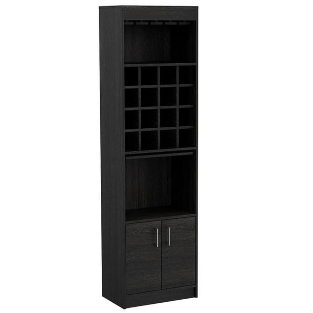 Kava Home Bar And Wine Cabinet In, Dark Espresso Wine Cabinet