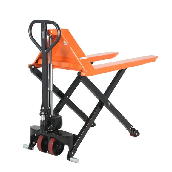 Tory Carrier 45"X27" Fork Hydraulic Scissor High Lift Pallet Truck, 31.5" Lifting, 2200lbs