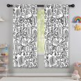 thumbnail image 5 of Blackout Kids Curtains,Black White Football Elements Pattern Childrens Insulated Curtains Set Of 2,Bedroom Essentials,Toddler Room Decor 42"x63", 5 of 5