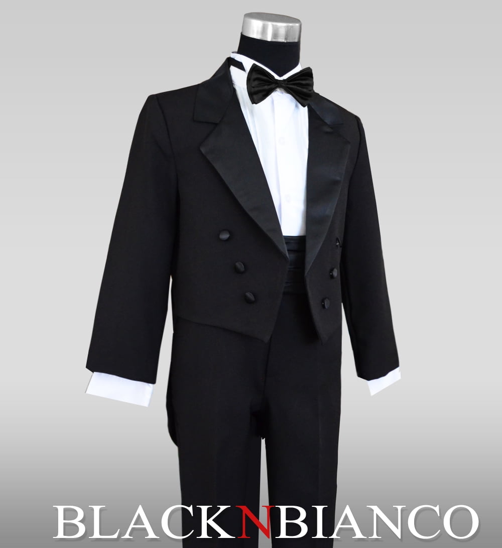 Boys Black Tuxedo with Tail Outfit Set - Walmart.com