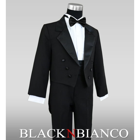 Boys Black Tuxedo with Tail Outfit Set
