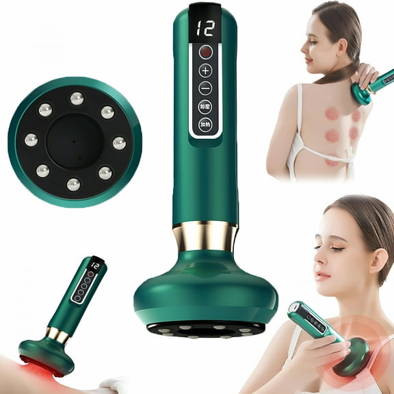 XIRQI Cellulite Tool,Anti-Cellulite Massager Firm & Tone Tool with 12 Suction 7 Massage Techniques for Abdomen,Waist,Arms,Legs (Green)