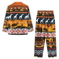 thumbnail image 4 of Kuiaobaty Christmas Giraffe Print Pajamas Set for Women 2pcs Long Sleeve Button Down Sleepwear Nightwear Soft Pjs Lounge Sets Tops and Pants with Pockets, Size XL, 4 of 7