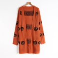 thumbnail image 6 of Women's Halloween Cardigan Sweaters Loose Ribbed Open Front Knit Coat Pumpkin Long Sleeve Cute Fall Winter Clothes, 6 of 8