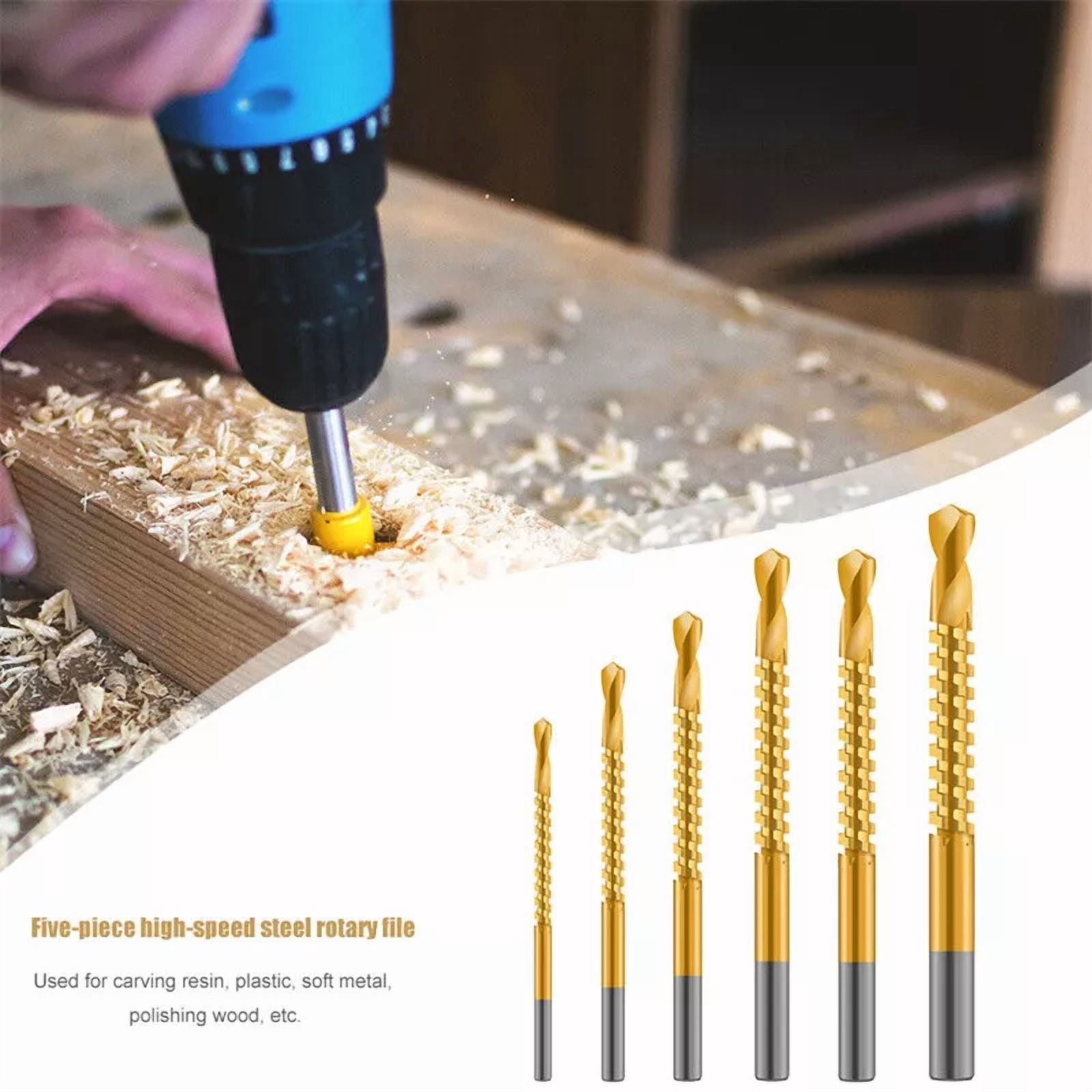CRESTIN- 2024Twist Drill Bit Set Power Tool Accessories Screw Holes For Wood Metal (6Pcs)