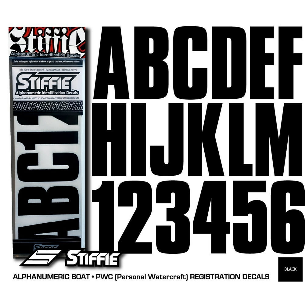 STIFFIE Uniline Black 3" AlphaNumeric Identification Custom Kit