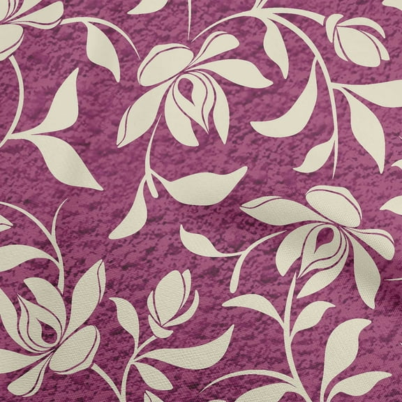 oneOone Polyester Spandex Purple Fabric Floral Magnolia With Texture Dress Material Fabric Print Fabric By The Yard 56 Inch Wide