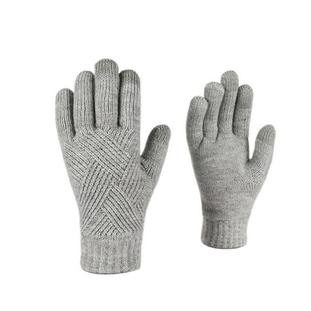 

JNGSA Winter Work Gloves For Men Winter Work Gloves Adult Female Winter Double-Layer Screen Knitted Gloves For Male Thickened Cold Proof Riding Gloves Clearance