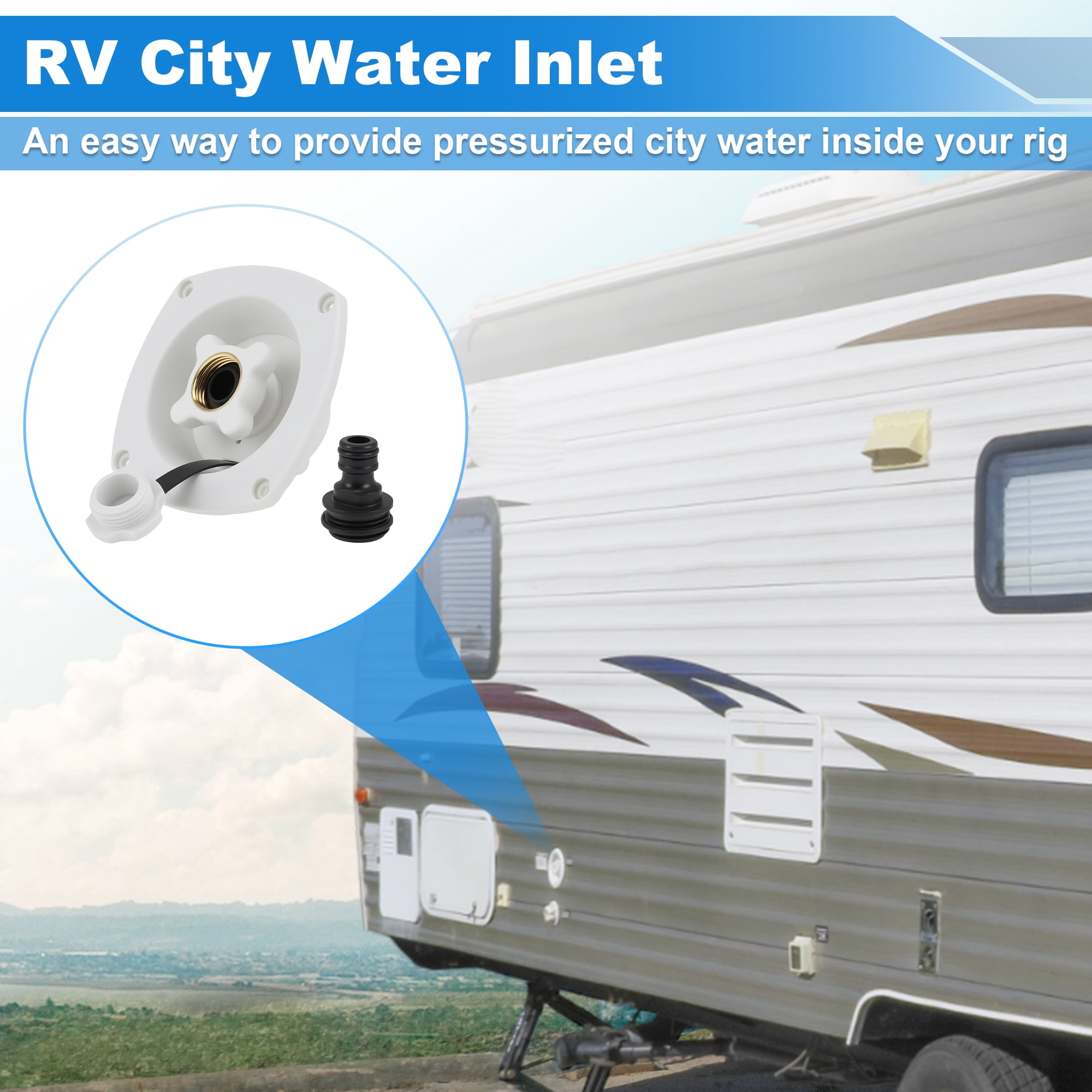 Unique Bargains RV Marine Camper Trailer Motorhome Dustproof City Water Inlet Connection
