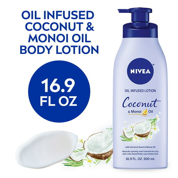 NIVEA Oil Infused Body Lotion, Coconut and Monoi Oil, 16.9 Fl Oz Bottle