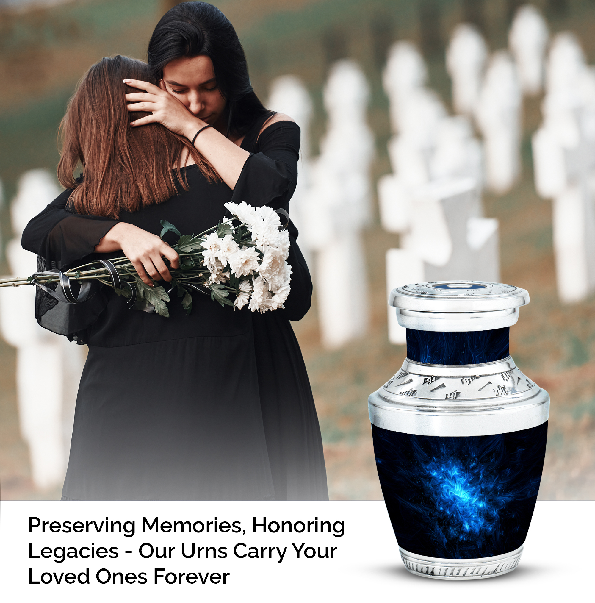 MUKTIVE Abstract Cremation Urns for Human Ashes Adult Female - Blue Keepsake Memorial Urns for Adult Male - Mini Decorative Funeral Urn - Burial Urn for Human Ashes - 3 inch