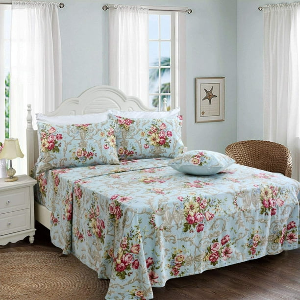 Shabby Floral Bedding Elegant Peony Sheets Set Luxury Bedding