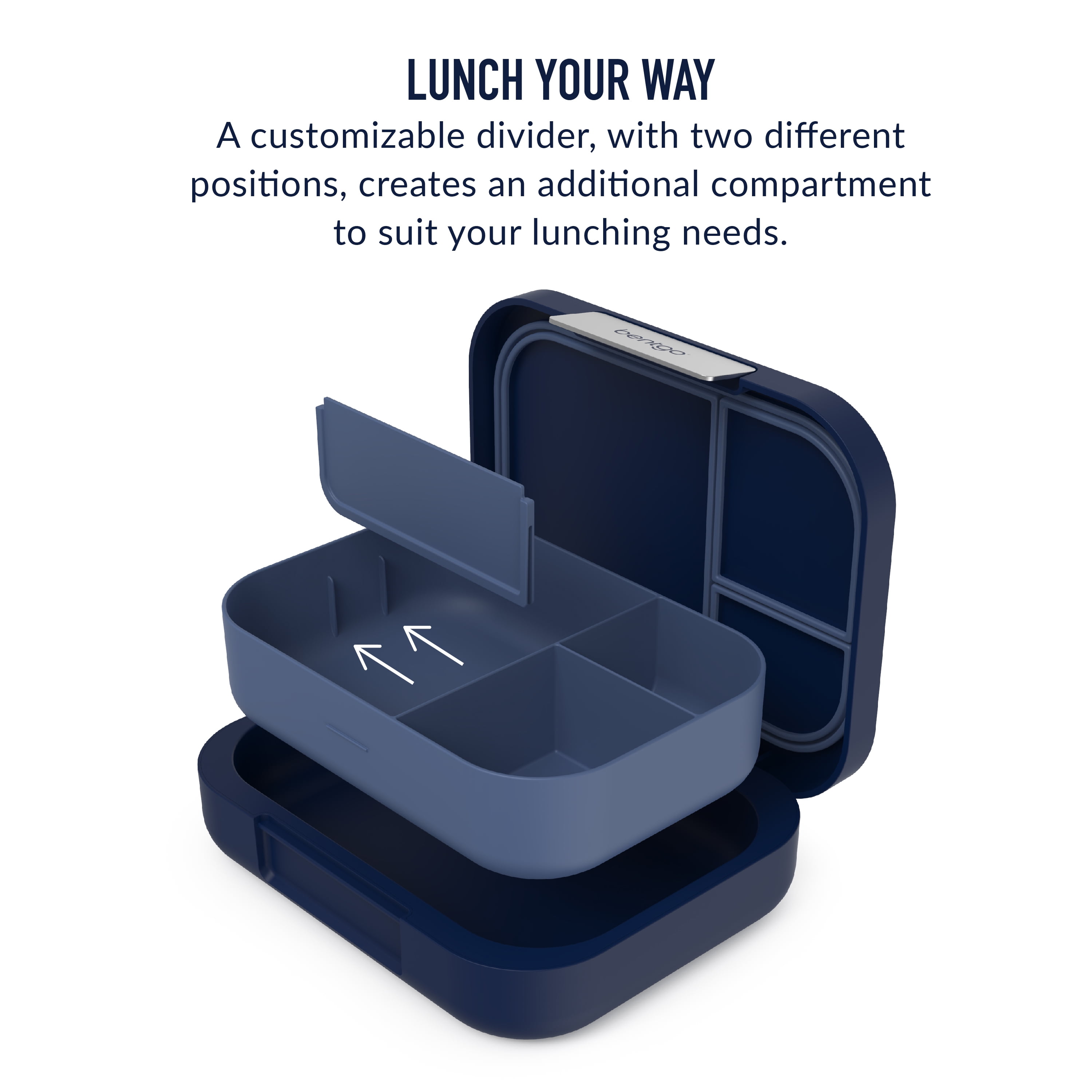 Bentgo Modern - Versatile 4-Compartment Bento-Style Lunch Box for Adults  and Teens, Leak-Resistant, Ideal for On-the-Go Balanced Eating - BPA-Free,  Matte Finish and Ergonomic Design (Navy) 