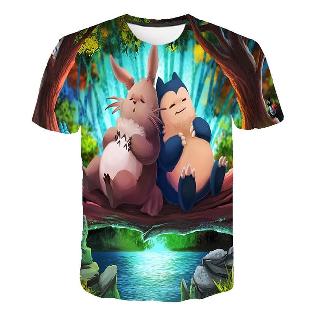 Verano clásico totoro Anime camiseta con estampado hombres moda Casual Kawaii dibujos animados gráfico camisetas interesante harajuku T-shirt9T Gao Jinjia LED